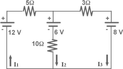 FIGURE 26-28   -In Fig. 26-28, what is the value of the current I<sub>1</sub>? A) 0.32 A B) 0.11 A C) 0.29 A D) 0.61 A E) 0.89 A