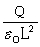 Consider two oppositely charged, parallel metal plates. The plates are square with sides L and carry charges Q and -Q. What is the magnitude of the electric field in the region between the plates? A) E =   B) E =   C) E=0 D) E =   E) E=  
