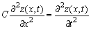 Which of the following is a solution to the wave equation:   A) z(x,t)  = Acos[k(x - Ct) ] B) z(x,t)  = Acos[k(x - C<sup>2</sup><sup>t</sup>) ] C) z(x,t)  = Acos[k(x - t/C) ] D) z(x,t)  = Acos[k(x -   t) ] E) z(x,t)  = Acos[k(x - t/   ) ]