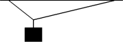 FIGURE 12-4   -A 20.0-kg mass is supported by two strings as shown in Fig. 12-4. The left string is 2.00 m long and the right string is 5.00 m long. The attachment points for the two strings are 6.00 m apart on the ceiling. (a) What is the tension in the left side string? (b) What is the tension in the right side string?