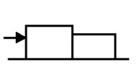 FIGURE 4-12   -A 6.00-kg block is in contact with a 4.00-kg block on a frictionless surface as shown in Fig. 4-12. The 6.00-kg block is being pushed by a 20.0-N force toward the 4.00-kg block. What is the magnitude of the force of the 6.00-kg block on the 4.00-kg block? A) 6.00 N B) 12.0 N C) 8.00 N D) 4.00 N E) 10.0 N