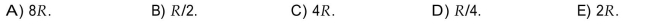 Choose the one alternative that best completes the statement or answers the question. A charged particle is observed traveling in a circular path of radius R in a uniform magnetic field. If the particle were traveling twice as fast, the radius of the circular path would be  <div style=padding-top: 35px> 
