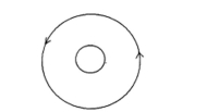 An outer metal ring surrounds an inner metal ring, as shown in the figure. The current in the outer ring is counterclockwise and decreasing. What is the direction of the induced current in the inner Ring?   A)  counterclockwise B)  clockwise C)  There is no induced current in the inner ring.