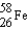 Cobalt-60 is a radioactive isotope of Co that is used for radiation therapy. It is produced originally from iron-58 (   )  according to the step   . Which particle did the iron-58 absorb to become iron-59? A)   <font face= symbol ></font>  particle B)  neutron C)  proton D)  electron E)   <font face= symbol ></font>  ray