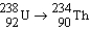 The first step in the disintegration of uranium is   . What particle is emitted in this reaction? A)   <font face= symbol ></font>  particle B)  neutron C)  proton D)  electron E)   <font face= symbol ></font>  ray