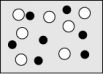 Which sketch best represents the qualitative molecular view of an aqueous solution of nitrous acid? (Water molecules are not shown explicitly.)  A)    B)    C)    D)   