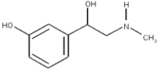 Phenylephrine (PE, see the structure below)  is a nasal decongestant and is the active ingredient in Sudafed, which contains phenylephrine hydrochloride (PEHCl) . This conjugate acid of phenylephrine (PEH<sup>+</sup>)  has a pK<sub>a </sub>= 5.5. At a physiological pH of 7.4. what is the ratio of concentrations, [PE]/[PEH<sup>+</sup>]?   A)  6.7 B)  0.01 C)  0.14 D)  79 E)  21