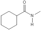 Which of the noted functional group or groups are found in the following molecule?   A)  only an aldehyde B)  only an amide C)  only an amine D)  only a ketone E)  both an amine and a ketone