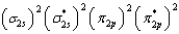 What is the valence electron molecular orbital electron configuration of C<sub>2</sub>? A)    B)    C)    D)    E)   