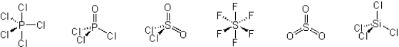 Which of these molecules have a dipole moment?   A)  PCl<sub>5</sub> and SiCl<sub>4</sub> B)  POCl<sub>3</sub>, SO<sub>2</sub>Cl<sub>2</sub>, and SO<sub>3</sub> C)  POCl<sub>3</sub> and SO<sub>2</sub>Cl<sub>2</sub> D)  PCl<sub>5</sub>, POCl<sub>3</sub>, SOCl<sub>2</sub>, SO<sub>3</sub>, and SiCl<sub>4</sub> E)  PCl<sub>5</sub>, SF<sub>6</sub>, SO<sub>3</sub>, and SiCl<sub>4</sub>