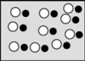 Which sketch best represents the qualitative molecular view of an aqueous solution of nitric acid? (Water molecules are not shown explicitly.)  A)    B)    C)    D)   