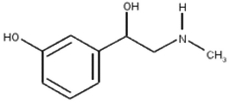 Phenylephrine (PE, see the structure below)  is a nasal decongestant and is the active ingredient in Sudafed, which contains phenylephrine hydrochloride (PEHCl) . This conjugate acid of phenylephrine (PEH<sup>+</sup>)  has a pK<sub>a </sub>= 5.5. At a physiological pH of 7.4, what is the ratio of concentrations, [PE]/[PEH<sup>+</sup>]?   A)  6.7 B)  0.01 C)  0.14 D)  79 E)  21