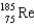 <strong>Rhenium-186 has medical applications. It decays by \beta emission. What isotope is formed from this decay?</strong> A) B) C) D) E)