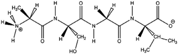 The molecule drawn below is an example of ________   A) a nucleic acid base. B) a peptide. C) a carbohydrate. D) a fatty acid. E) an amino acid.
