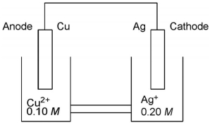 For the following electrochemical cell, write the cell diagram using standard notation.