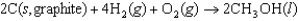 The symbol <font face= symbol ></font><font face= symbol ></font>   (CH<sub>3</sub>OH, l)  refers to which of the following reactions? A)    B)        C)        D)    E)   