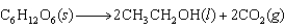 Alcohols for use as biofuels can be produced from glucose that is obtained from starch and cellulose in plants. Use the information in the table below to determine the free-energy change and whether or not this reaction is spontaneous at 78<font face= symbol ></font>C, which is the boiling point of an ethanol<font face= symbol ></font>water azeotrope.     A) (<font face= symbol ></font>6 kJ, spontaneous)  B) (<font face= symbol ></font>76 kJ, not spontaneous)  C) (<font face= symbol ></font>76 kJ, spontaneous)  D) (<font face= symbol ></font>258 kJ, not spontaneous)  E) (<font face= symbol ></font>258 kJ, spontaneous) 