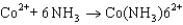 In the following reaction, which species is the Lewis base?   A) Co<sup>2</sup><font face= symbol ><sup></sup></font> B) NH<sub>3</sub> C) Co(NH<sub>3</sub>) <sub>6</sub><sup>2</sup><font face= symbol ><sup></sup></font> D) None of these is a base. E) All of these are bases.