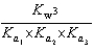 Phosphoric acid is a triprotic acid, ionizing in the following sequential steps: H<sub>3</sub>PO<sub>4</sub> <font face= symbol ></font> H<sub>2</sub>O   H<sub>2</sub>PO<sub>4</sub><font face= symbol ><sup></sup></font> <font face= symbol ></font> H<sub>3</sub>O<font face= symbol ><sup></sup></font>   H<sub>2</sub>PO<sub>4</sub><font face= symbol ><sup></sup></font> <font face= symbol ></font> H<sub>2</sub>O   HPO<sub>4</sub><sup>2</sup><font face= symbol ><sup></sup></font> <font face= symbol ></font> H<sub>3</sub>O<font face= symbol ><sup></sup></font>   HPO<sub>4</sub><sup>2</sup><font face= symbol ><sup></sup></font> <font face= symbol ></font> H<sub>2</sub>O   PO<sub>4</sub><sup>3</sup><font face= symbol ><sup></sup></font> <font face= symbol ></font> H<sub>3</sub>O<font face= symbol ><sup></sup></font>   What is the K<sub>b</sub> expression for the base, sodium phosphate? A)    B)    C)    D)    E)   