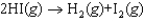 HI dissociates to form I<sub>2</sub> and H<sub>2</sub>:   If the concentration of HI changes at a rate of <font face= symbol ></font>0.45 M/s, what is the rate of appearance of I<sub>2</sub>(g) ? A) 0.90 M/s B) 0.45 M/s C) 0.23 M/s D) 1.00 M/s E) 0.13 M/s