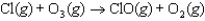 A proposed mechanism for the decomposition of ozone in the atmosphere is: Step 1:   Step 2:   Which of the following species is an intermediate? A) Cl B) O<sub>3</sub> C) ClO D) O<sub>2</sub> E) This mechanism has no intermediates.