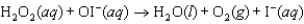 The mechanism for the reaction   in the presence of I<font face= symbol ><sup></sup></font>(aq)  is proposed to be: Step 1:   (slow)  Step 2:   (fast)  What is the rate law for the overall reaction? A) Rate <font face= symbol ></font> k[H<sub>2</sub>O<sub>2</sub>] B) Rate <font face= symbol ></font> k[H<sub>2</sub>O<sub>2</sub>]<sup>2</sup> C) Rate <font face= symbol ></font> k[H<sub>2</sub>O<sub>2</sub>][I<font face= symbol ><sup></sup></font>] D) Rate <font face= symbol ></font> k[H<sub>2</sub>O<sub>2</sub>][OI<font face= symbol ><sup></sup></font>] E) Rate <font face= symbol ></font> k[H<sub>2</sub>O<sub>2</sub>]<sup>2</sup>[I<font face= symbol ><sup></sup></font>]/[H<sub>2</sub>O]