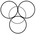 What type of hole is depicted below? The gray circle represents the top layer.   A) tetrahedral hole B) octahedral hole C) cubic hole D) both an octahedral and tetrahedral hole E) both an octahedral and cubic hole