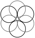 What type of hole is depicted below? The gray circles represent the top layer.   A) tetrahedral hole B) octahedral hole C) cubic hole D) both an octahedral and tetrahedral hole E) both an octahedral and cubic hole