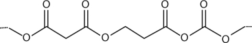Draw the skeleton structure for the monomer or monomers from which the following polymer is derived.  