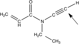 The local molecular geometry and hybridization around the labeled carbon atom in the following molecule are ________   A) trigonal bipyramidal and sp. B) trigonal planar and sp<sup>3</sup>. C) trigonal planar and sp<sup>2</sup>. D) tetrahedral and sp<sup>3</sup>. E) linear and sp.