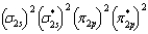 What is the valence electron molecular orbital electron configuration of C<sub>2</sub>? A)    B)    C)    D)    E)   