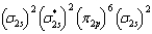 What is the valence electron molecular orbital electron configuration of O<sub>2</sub>? A)    B)    C)    D)    E)   
