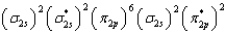 What is the valence electron molecular orbital electron configuration of F<sub>2</sub>? A)    B)    C)    D)    E)   