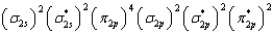 What is the valence electron molecular orbital electron configuration of F<sub>2</sub>? A)    B)    C)    D)    E)   