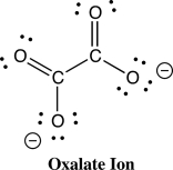 One of the resonance structures of the oxalate ion (C<sub>2</sub>O<sub>4</sub><sup>2</sup><font face= symbol ><sup></sup></font>)  is shown below. How many other resonance structures, that obey the octet rule, exist for the molecule?   A) 0 B) 1 C) 2 D) 3 E) 4