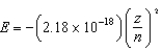 The energy of a one-electron atom is given by   where Z is the atomic number of the element. Which of the following one-electron ions has the largest ionization energy? A) Li<sup>2</sup><font face= symbol ><sup></sup></font> B) Be<sup>3</sup><font face= symbol ><sup></sup></font> C) He<font face= symbol ><sup></sup></font> D) B<sup>4</sup><font face= symbol ><sup></sup></font> E) C<sup>5</sup><font face= symbol ><sup></sup></font>