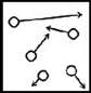 Which of the following figures is the most accurate representation of a gas sample? The arrows show the velocities of individual molecules. A)    B)    C)    D)   