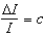 In the equation   , what does the ΔI represent? A)  the intensity of the standard stimulus B)  the change or amount that must be added to the standard intensity to produce a jnd C)  a constant D)  the changed stimulus