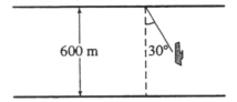  A river is 600 m wide. A boat enters the water and is pushed by the current at an angle of 30° to its original position. How far downstream from its original position will the boat land?   Enter your answer in the reduced form a  \sqrt { b }  (no units). 