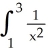<strong>Given the graph of the function y = , set up the definite integral that gives the area of the shaded region. </strong> A) dx B) dx C) dx D) dx