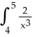 <strong>Draw the region whose area is given by the definite integral. dx </strong> A) B) C) D)