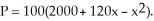 When a manufacturer produces and sells x units per week, its weekly profit is P dollars, where Production level t weeks from the present will be Find the rate of change in profit with respect to x. Enter your answer as a polynomial in x in standard form (not labeled).