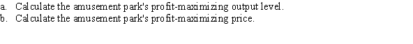 An amusement park faces a demand curve of Q = 40 - 0.4P and marginal cost of MC = 1.25Q, where Q is measured in hundreds of customers.  