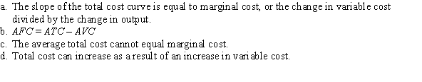 Determine whether each of the following statements is TRUE or FALSE.  