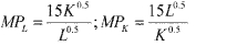 Suppose a firm with a production function given by Q = 30K<sup>0.5</sup>L<sup>0.5</sup> produces 1,500 units of output. The firm pays a wage of $40 per unit and pays a rental rate of capital of $640 per unit. How many units of labor and capital should the firm employ to minimize the cost of producing 1,500 units of output? (Note:   )  A)  L = 200; K = 12.5 B)  L = 625; K = 4. C)  L = 275; K = 8.75 D)  L = 150; K = 10