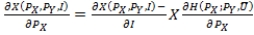 The Slutsky equation can be expressed as: A)    . B)    . C)    . D)    .