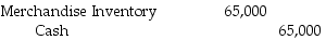 <strong>Smith Corporation purchased $65,000 of merchandise on credit.The company uses the perpetual method of recording inventory purchases.What would be the correct journal entry to record the purchase?</strong> A) B) C) D)