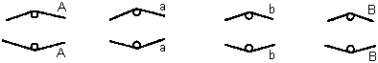 In a particular dihybrid,the two genes of interest,A and B,are located on different chromosomes.Which of the following diagrams does NOT represent a stage of meiosis in this organism? (Note: For each answer only some chromatids may be represented.)   A)    B)    C)    D)    E)   