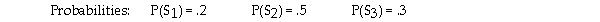 Given the following payoff table and probabilities for each state of nature,answer the questions below.     Find the expected value for each alternative and indicate which alternative should be chosen based on the expected value method.