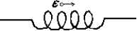 The diagram shows an inductor that is part of a circuit. The direction of the emf induced in the inductor is indicated. Which of the following is possible?   A)  The current is constant and rightward B)  The current is constant and leftward C)  The current is increasing and rightward D)  The current is increasing and leftward E)  None of the above